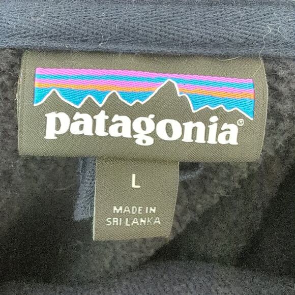 Patagonia Mens Woolie Fleece Pullover Sweater Navy Blue Heavy Wool Cotton L RARE - Picture 3 of 6